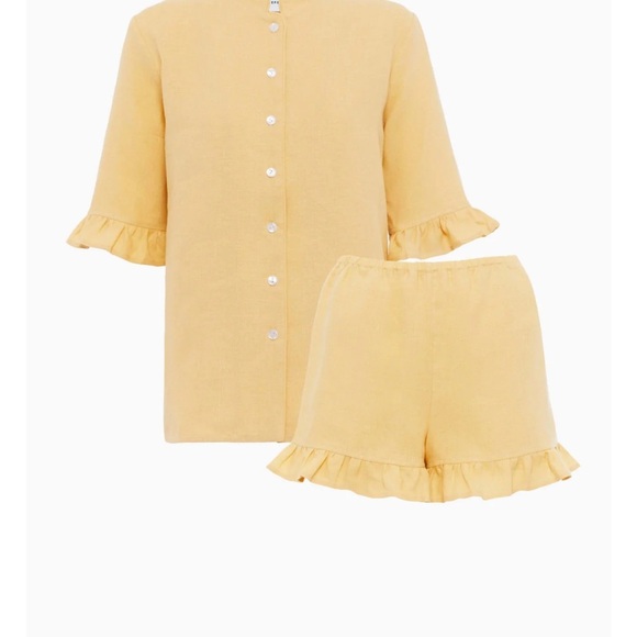 Sleeper brand Linen Lounge Suit pajama M NWT beige - Picture 4 of 9